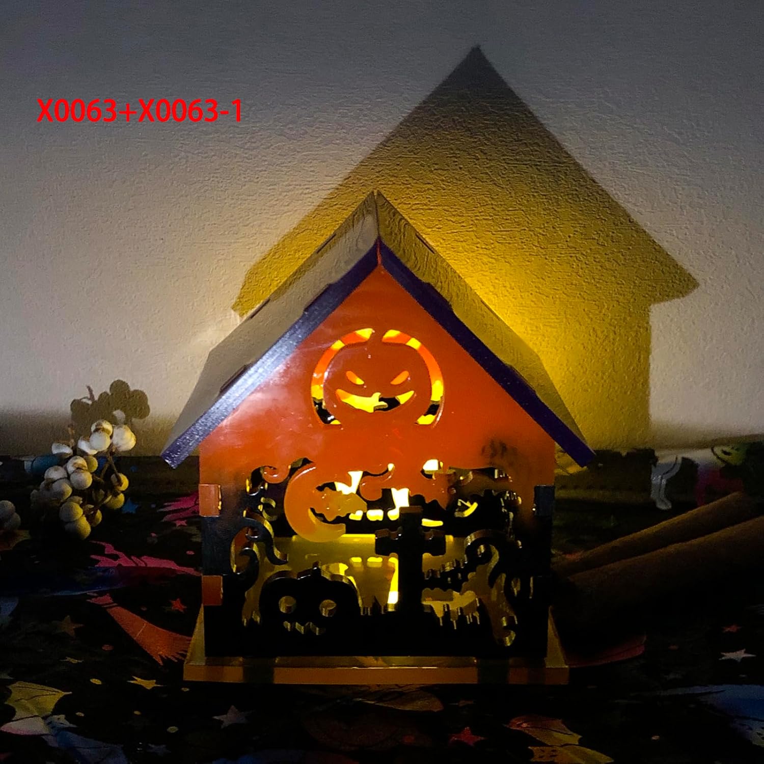 Pumpkin Ghost House Decoration Epoxy Resin Silicone MoldX0063+X0063-1