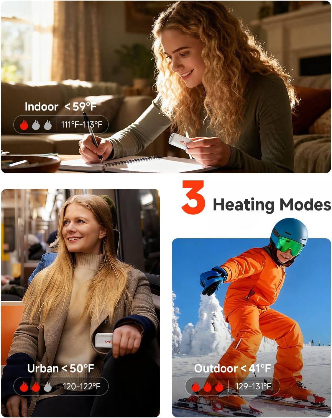 YOSHENMO Hand Warmers Rechargeable, 360° Heating Electric Handwarmer, 3 Levels with AI Smart Chips, Max 16 Hrs Reusable Portable Pocket Heater, Warm Gifts for Christmas, Indoor, Outdoor