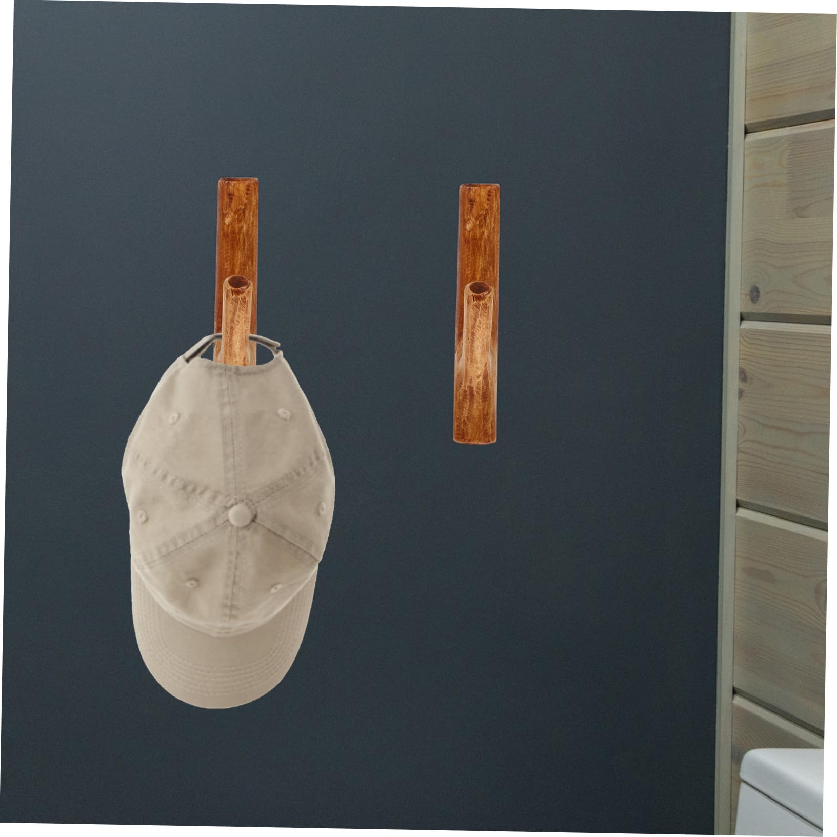 TOYANDONA Gancho Decorativo de Pared Estilo Rústico Gancho Adhesivo de Madera Natural para Colgar Abrigos Llaves y Bolsos para Entrada y Oficina sin Necesidad de Taladro