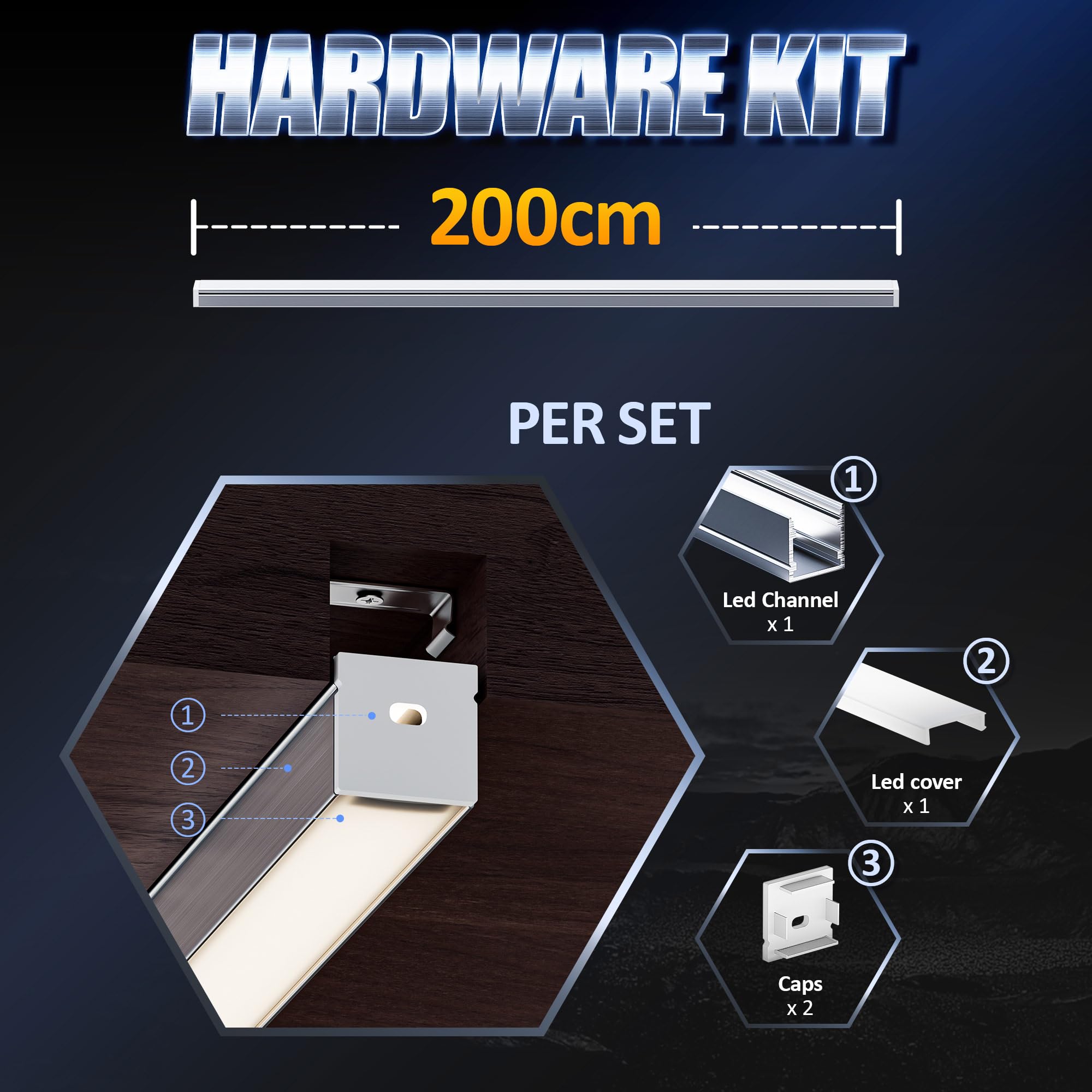 6x Profili in Alluminio da 12 Metri per Strisce LED (10mt), Canaline con Copertura Opaca, Max 15.4mm, Profilo Alluminio 20 x 20mm