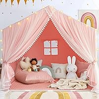 Razee Princess Pink Play Tent for Girls - Large Indoor Kids Playhouse with Mat, Toddler Cottage Birthday Gift