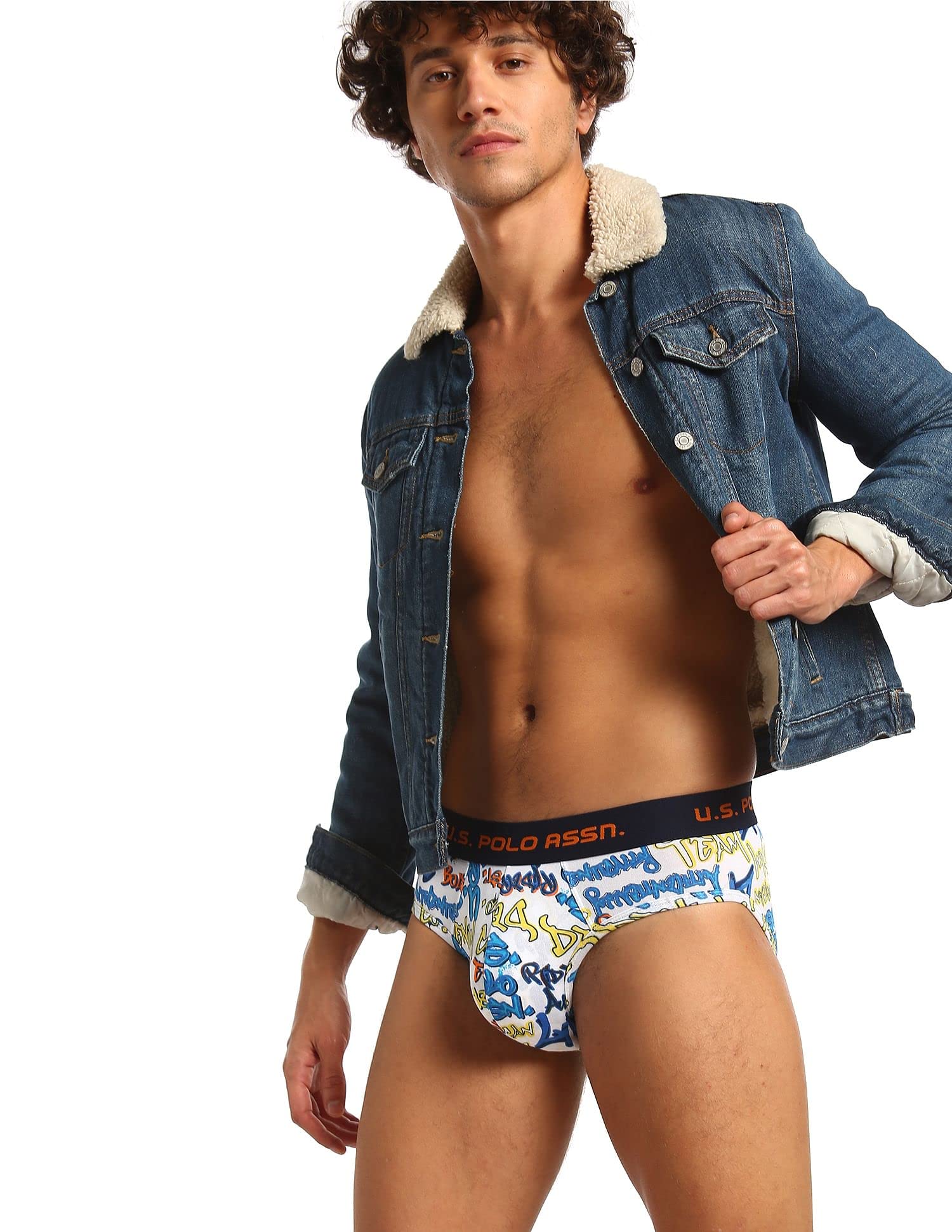 u.s. polo assn. Men Brushed Elastic Cotton Stretch IYAJ Briefs (Pack of 2)-picture-27