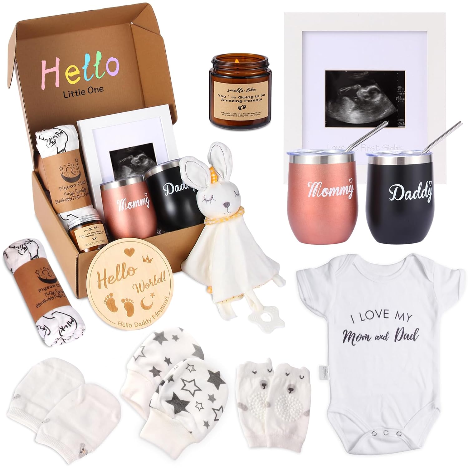 Gender Reveal Gifts, New Mom Gifts for Women, 12pcs 1st Trimester Pregnancy Gift for Expecting Mom, Baby Shower Gifts for Mom to Be, Baby Essentials for Expecting Parents to Be