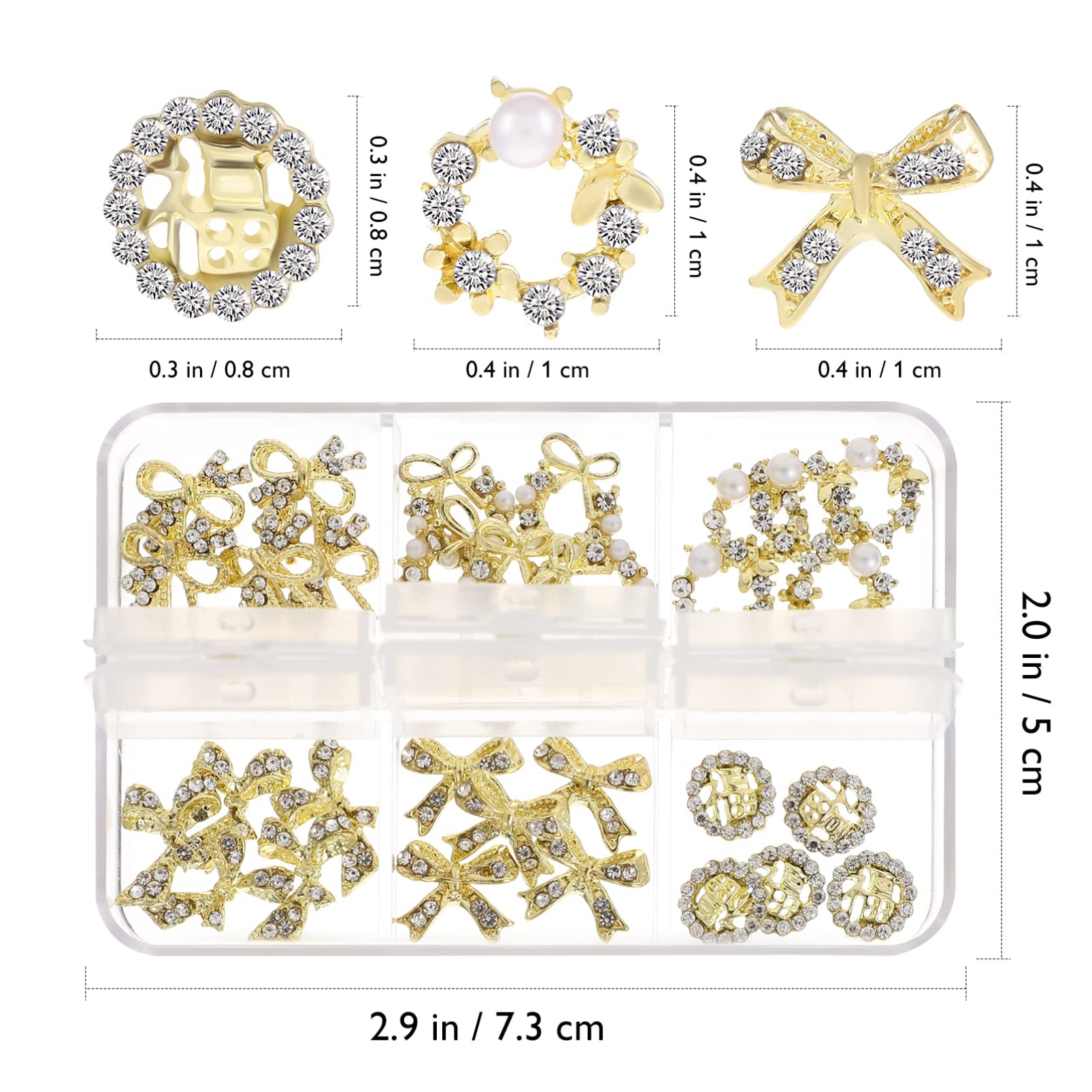 FOMIYES 4 Set Di Decorazioni Per Unghie Uniche Set Di Ciondoli Per Unghie Per Manicure Ciondoli Lucidi 30 Pezzi * 4