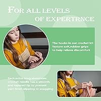 Vista 5 de Buylorco Crochet Hooks 11 Size Crochet Hook Set with Soft Handle and Case Crochet Needle Kit for Beginners Knitting Needle Kit Yarn Crochet Kit