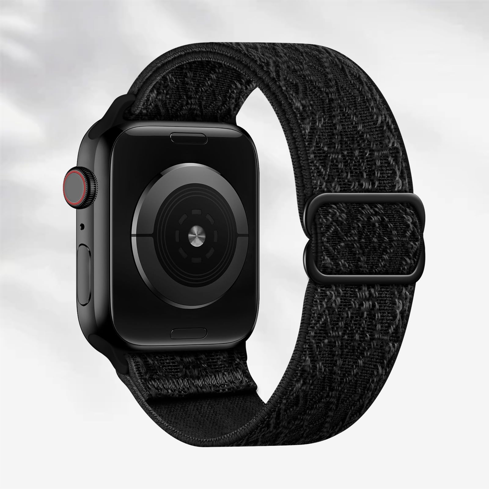 Stretchy Band Compatible with Apple Watch 38mm 40mm 41mm 42mm 44mm 45mm 49mm for Women,Nylon Adjustable Straps for iWatch Series 11 10 9 8 7 6 SE 5 4 3 2 1 Ultra Ultra 2 Dark black 44mm/45mm/46mm/49mm/(42mm-Series 3 2 1)