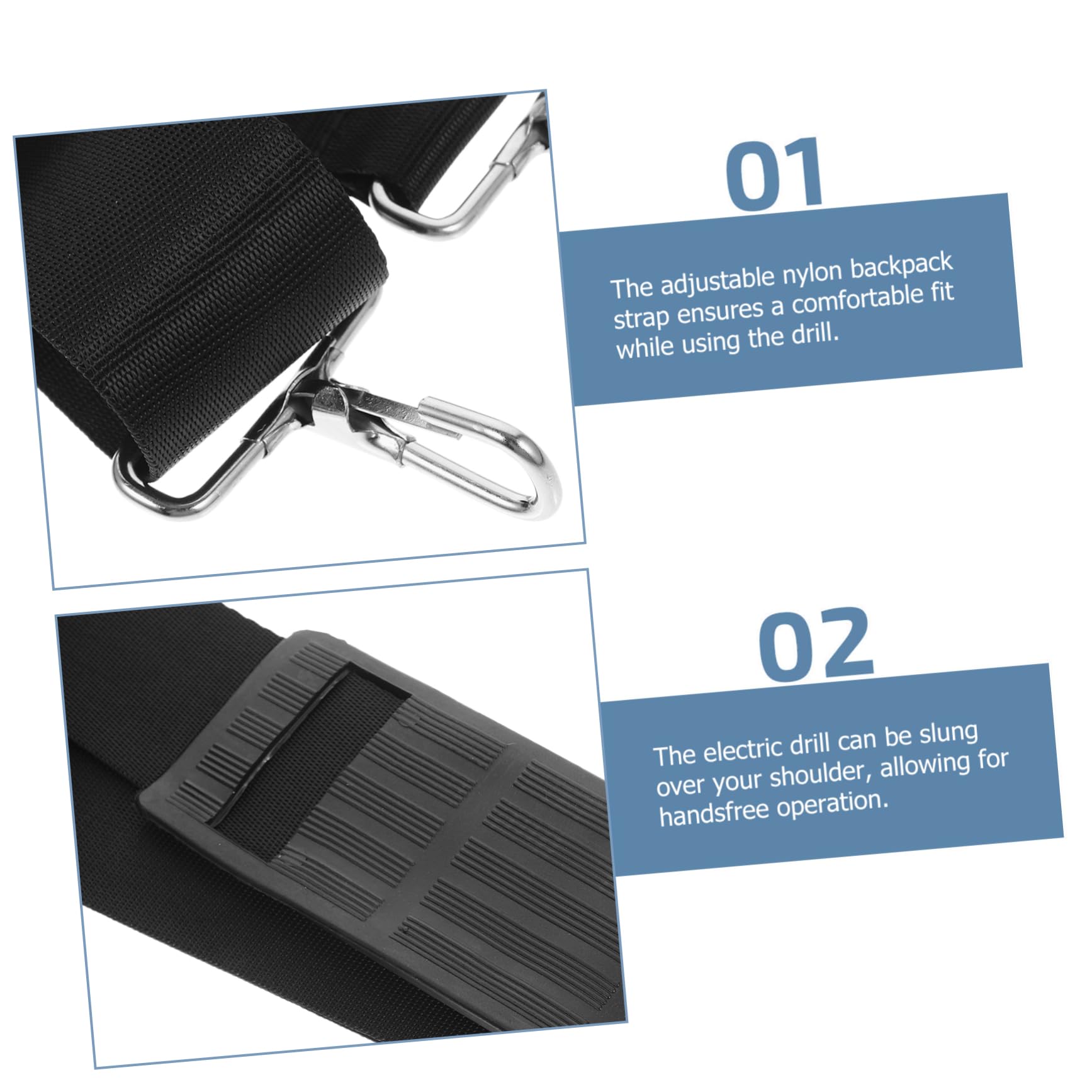 SHINEOFI Support de Perceuse Électrique Réglable avec Bandoulière Croisée pour Transport Sécurisé