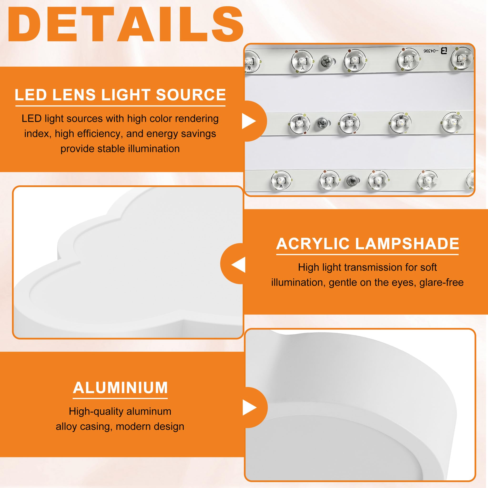 LZQ LED 48W Deckenlampe Kinderzimmer Dimmbar Wolken Deckenleuchte Wohnzimmerleuchten Schlafzimmer Lampe mit Fernbedienung