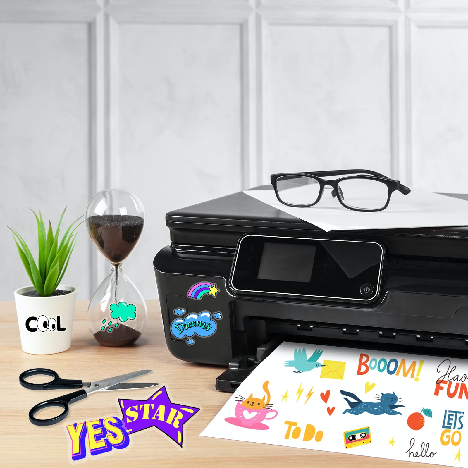 20 vellen premium vinyl stickerfolie, 100% helder, zelfklevend, voor laser- en inkjetprinters