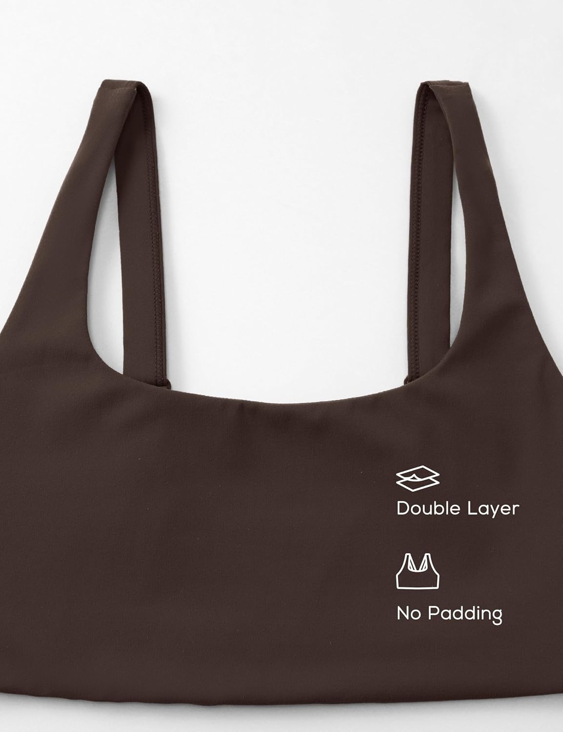 Hugcurve Double Lined No Padding Sports Bra Scoop Neck Cross Back Convertible Wireless Yoga Workout Crop Top - Image 2