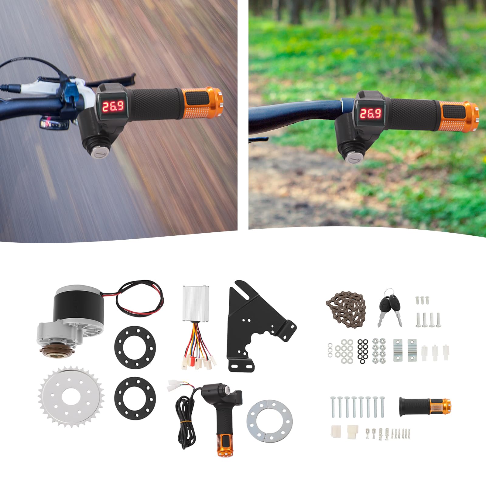 Kit de conversion de vélo électrique 250 W 24 V avec contrôleur de moteur, pignon pour vélo DIY
