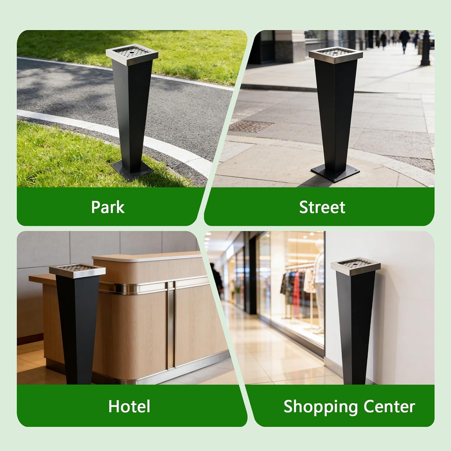 Standing Waste Containers Trash Cans, Rubbish Bin Indoor Outdoor Stainless Steel Vertical Freestand Trash Bin with Key,Pub Hotel Restaurant Garden Standing Bin (A1)