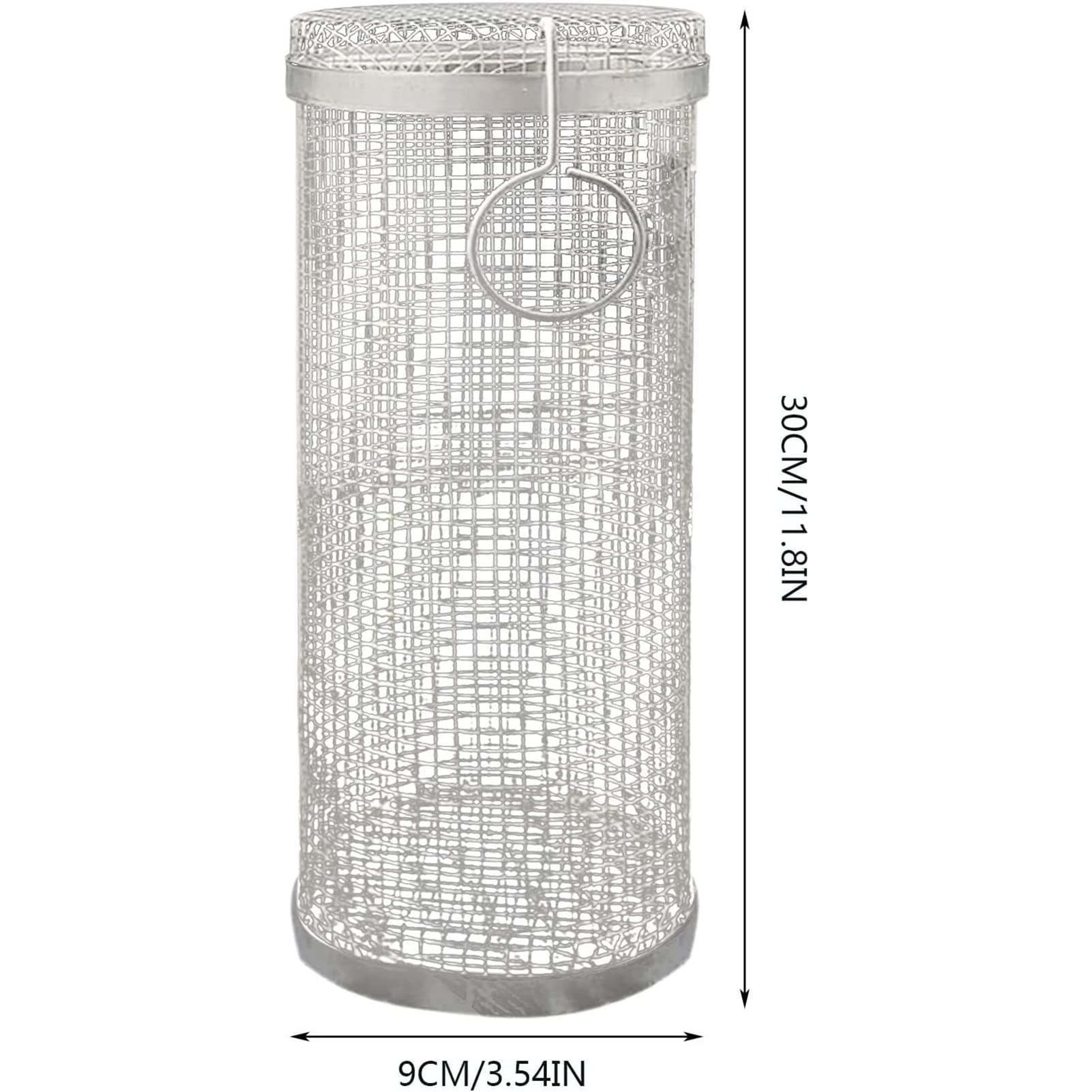 Set di cestelli per Barbecue in Acciaio Inox - Confezione da 3 cestelli cilindrici in Rete per Grigliare Verdure, Pesce e Carne - Accessori Essenziali per Barbecue da Campeggio all'aperto, g
