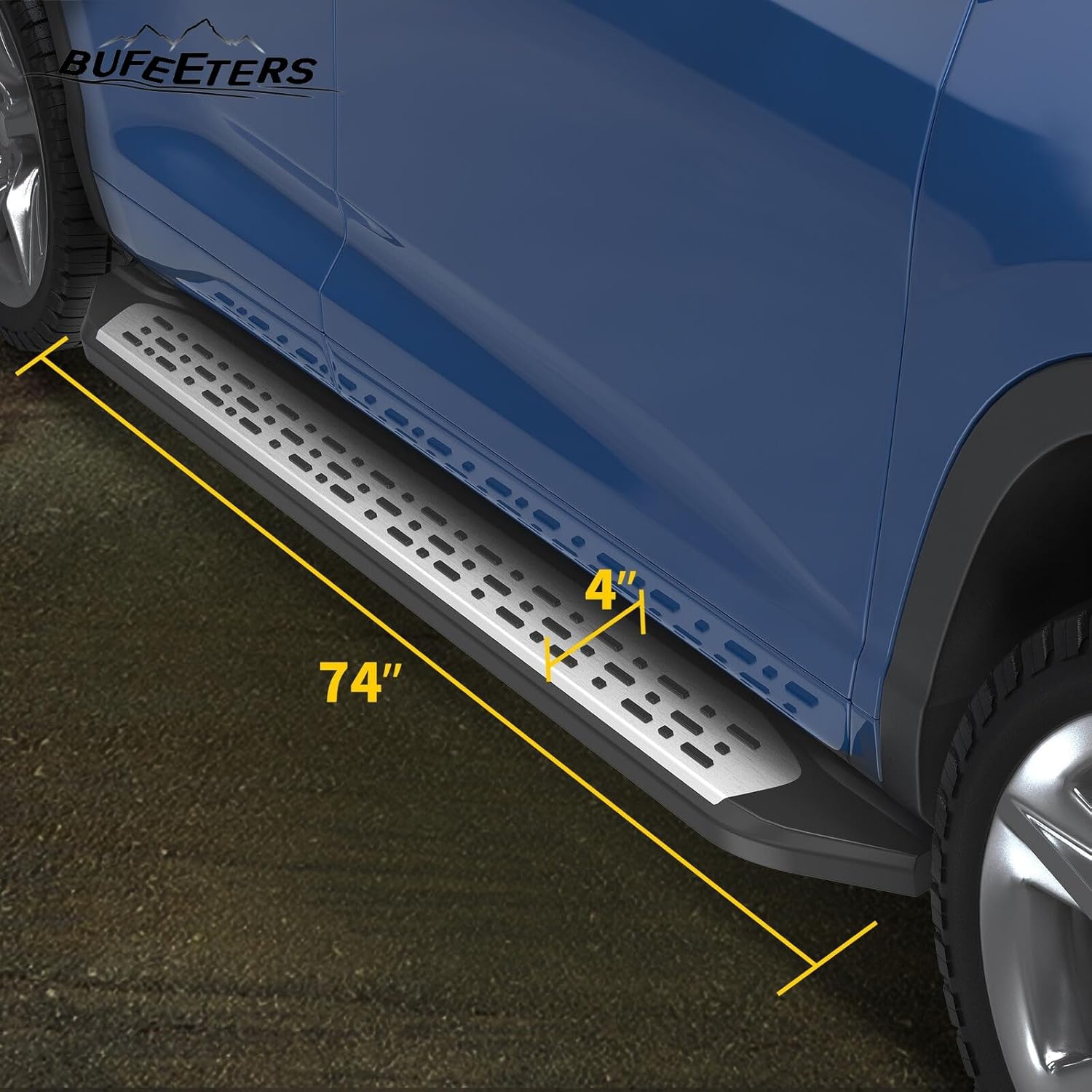 Side Step Running Board Nerf Bar Fit for 2014 2015 2016 2017 2018 2019 Toyota Highlander,Factory Style,Black&Silver