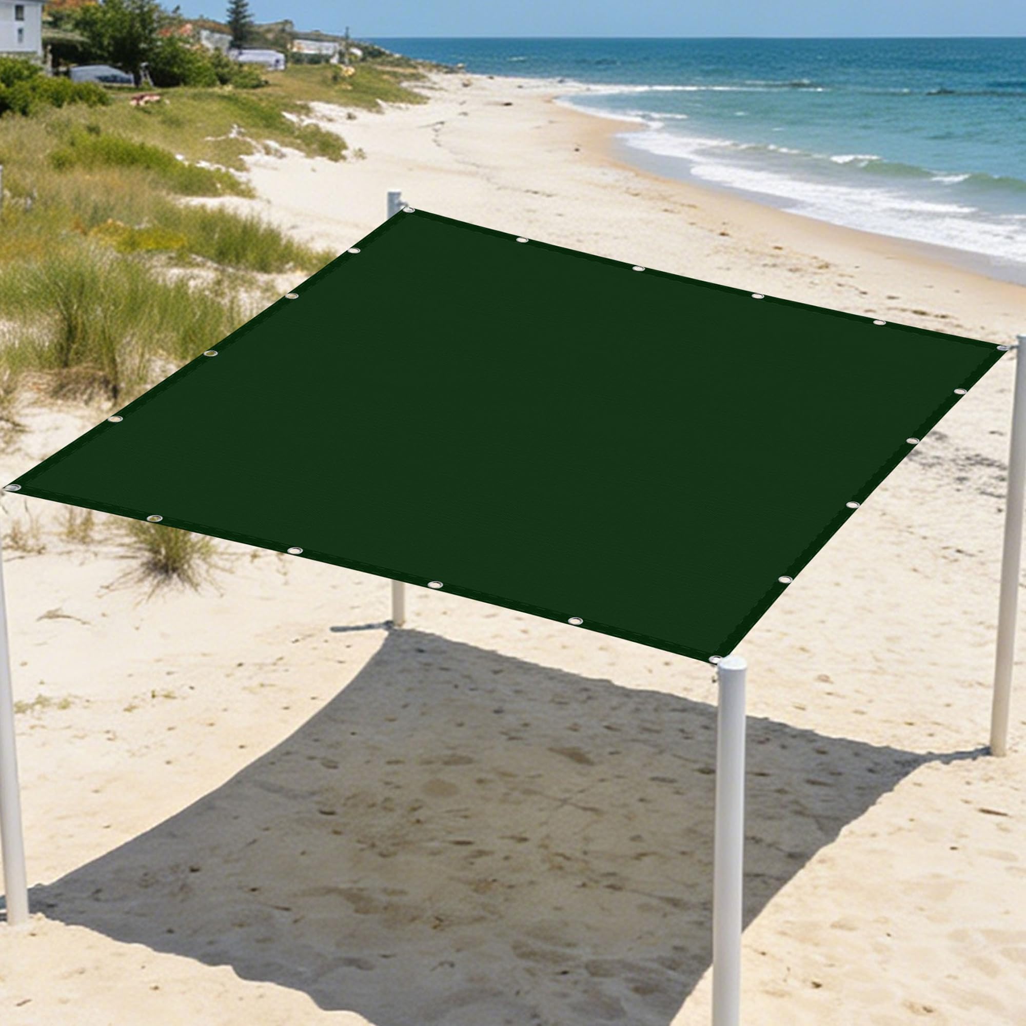 Voile d'ombrage 3.5 x 5.5 m rectangle pour terrasse et jardin extérieur sable