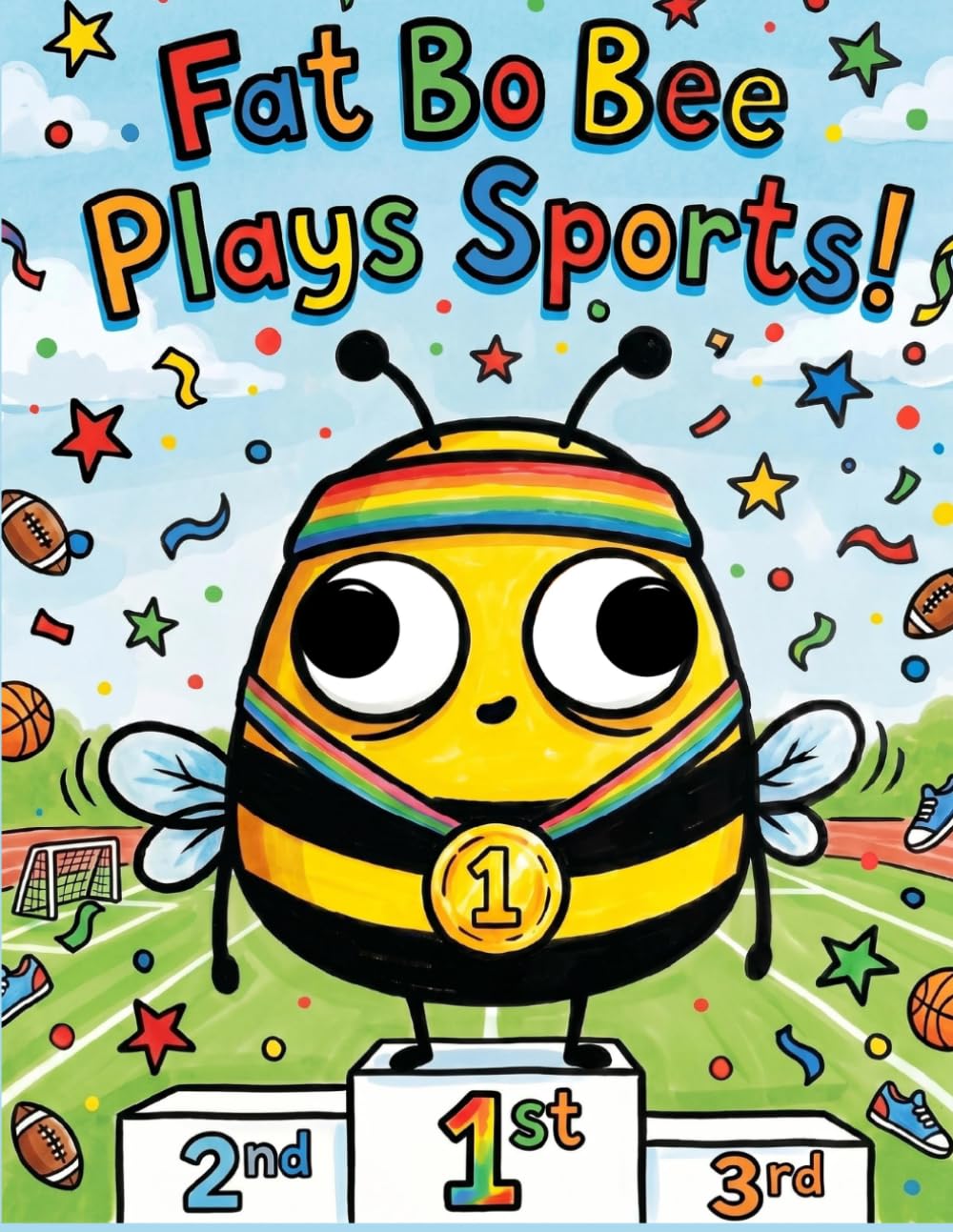 Fat Bo Bee Plays Sports!: A Hilarious Sports Day Coloring Adventure