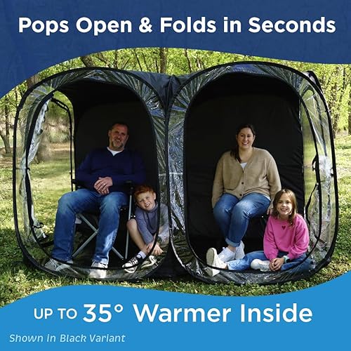 Vista 10 de WeatherPod® The Original Shark Tank Side-by-Side™ 2-4 Person Pop-Up Pod - Stay Warm, Dry, and Out of The Sun - Weather Pod for Sports, Rain, or Wind