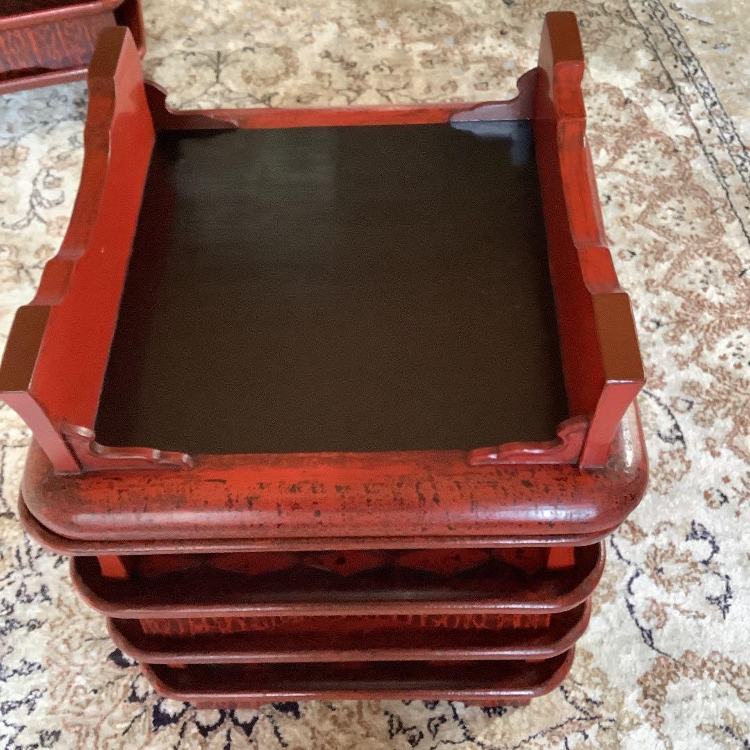 鎌倉彫漆塗り 工場 宗和膳 十一脚 鎌倉彫漆塗り 宗和膳 十一脚