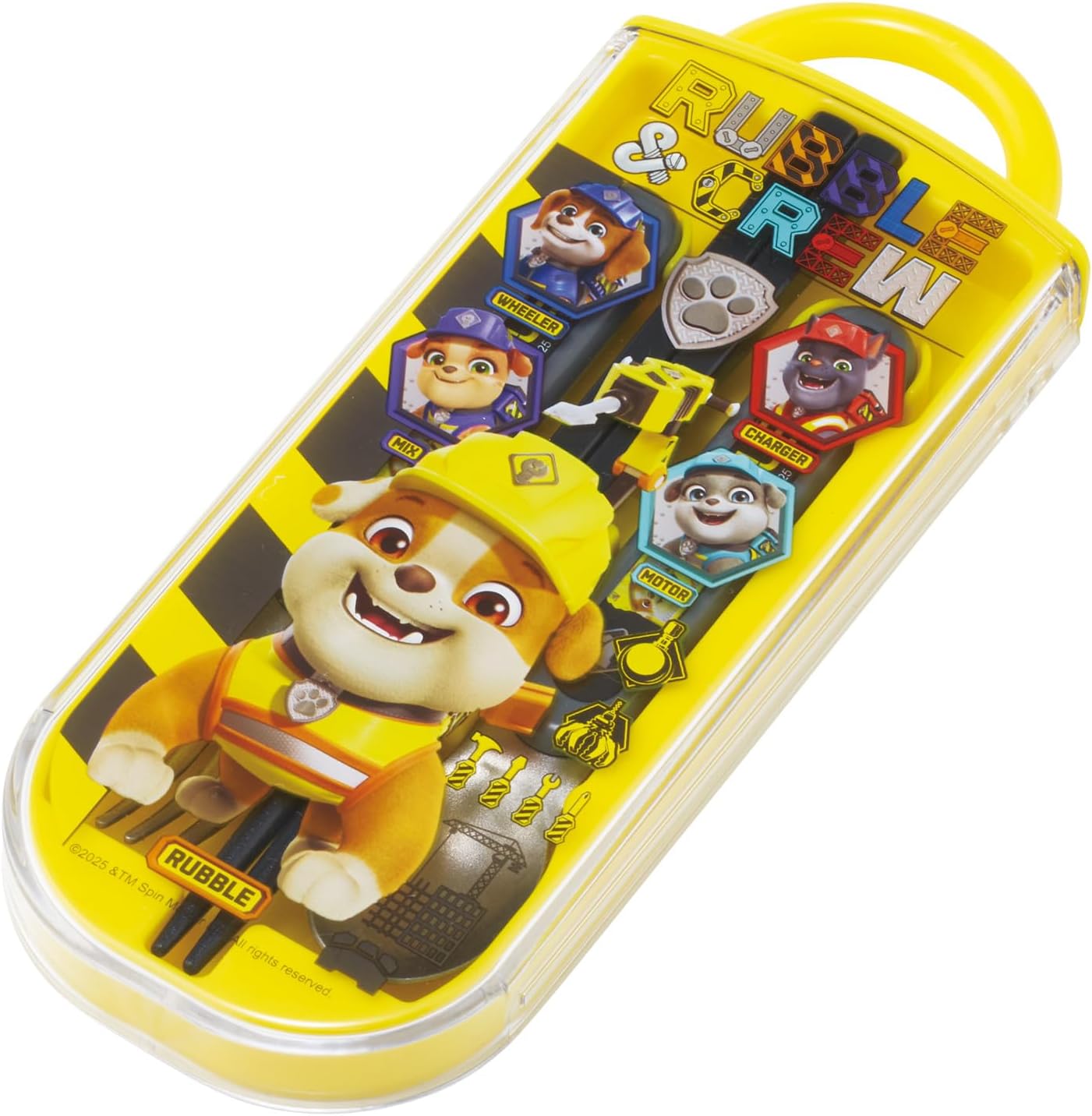 Skater TACC2-A Children's Trio Set Chopsticks, Spoon, Fork, 6.5 inches (16.5 cm), Paw Patrol, Rubble & Crew