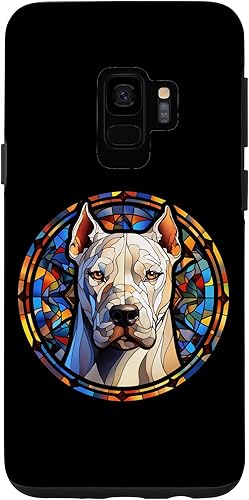 Galaxy S9 Dogo Argentino Dog Stained Glass Leadlight Artistic Design Case