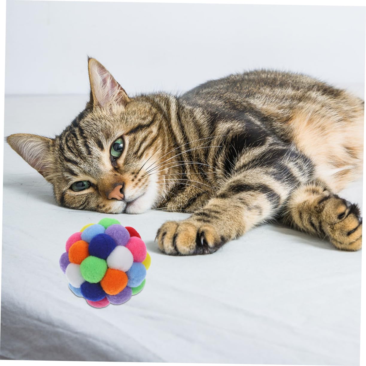 Kisangel 20piezas Bolas Interactivas para Gatos Juguetes De Entrenamiento para Kittens De Cascabeles Estimulantes y Divertidos para Mascotas Casa