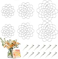 Vista 9 de Soporte para arreglos florales, soporte para arreglos florales con torsión de ramo reutilizable de oro, acero inoxidable, redondo, suministros