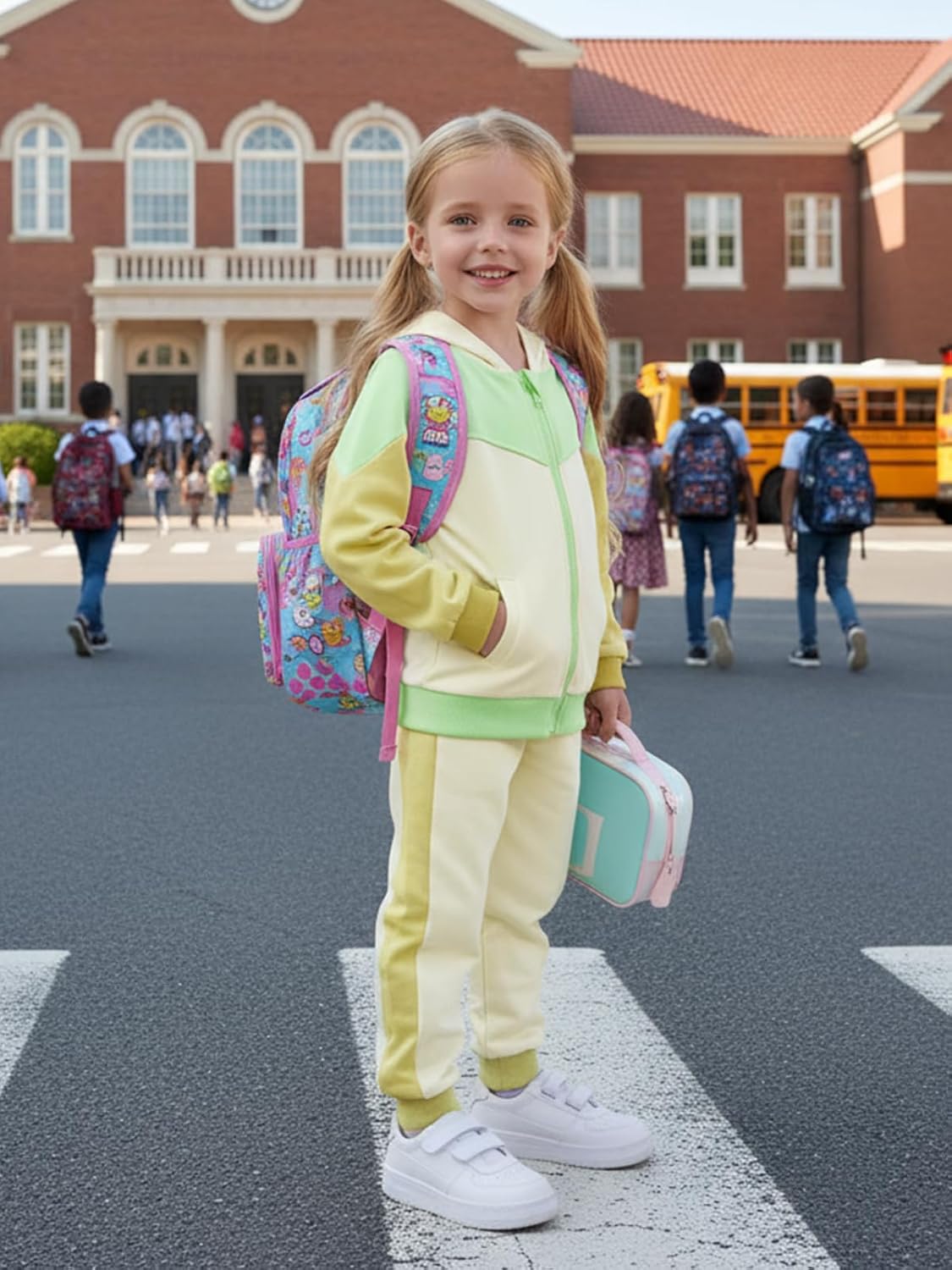 Valcatch Girls Tracksuit Set 2 Piece Outfits Zip Up Hoodie Joggers Sweatpants Kids Athletic Activewear for School Sports - Image 3