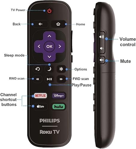 Miniatura 5 de Control remoto de repuesto OEM compatible con todos los televisores inteligentes Philips Roku TVSolo funciona con Philips Roku TV, no para Roku