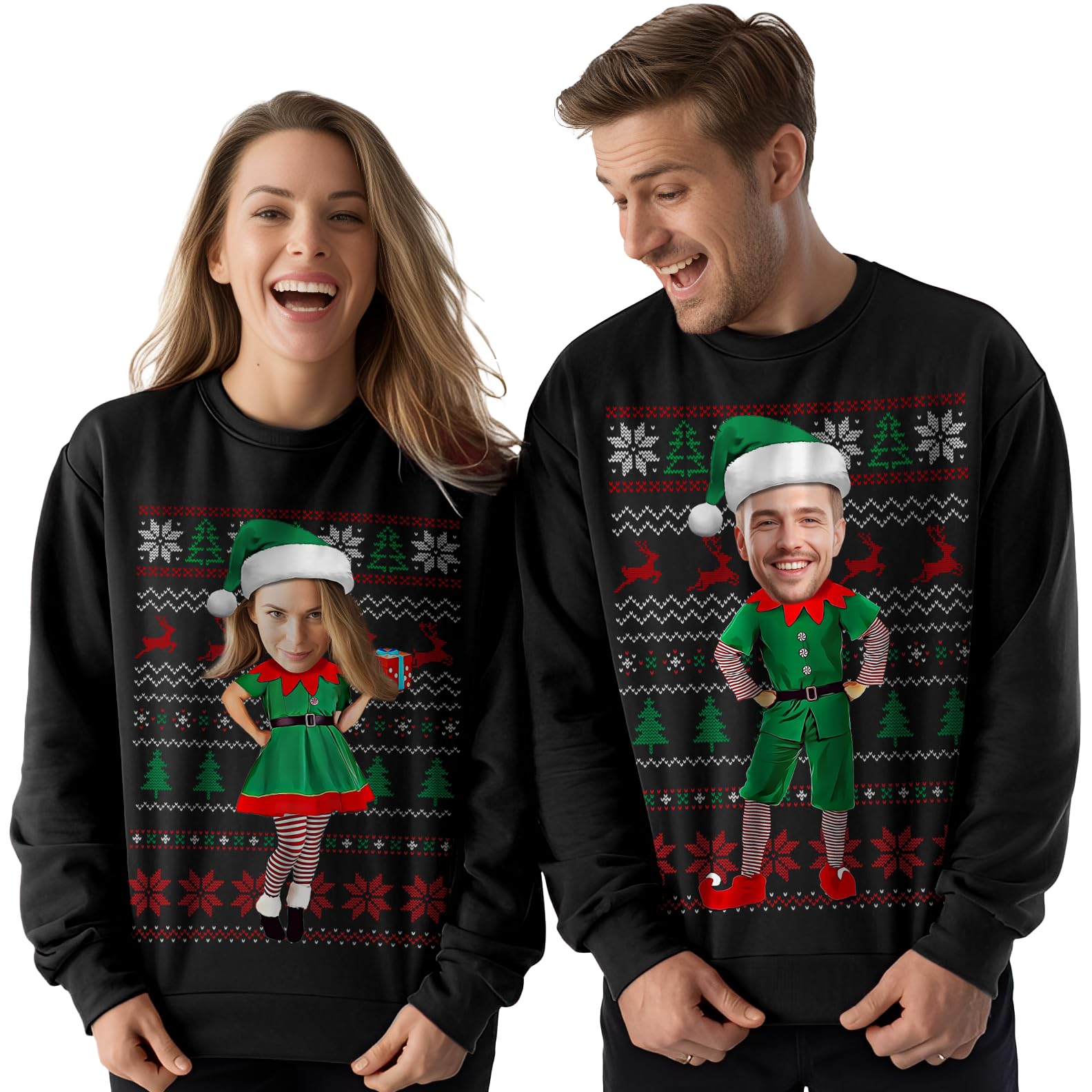 Personalisiertes Weihnachts Sweatshirt – Mit eigenem Foto oder Gesicht – Lustiger & Hässlicher Weihnachtspullover für Damen & Herren – Einzigartiges Geschenk zu Weihnachten