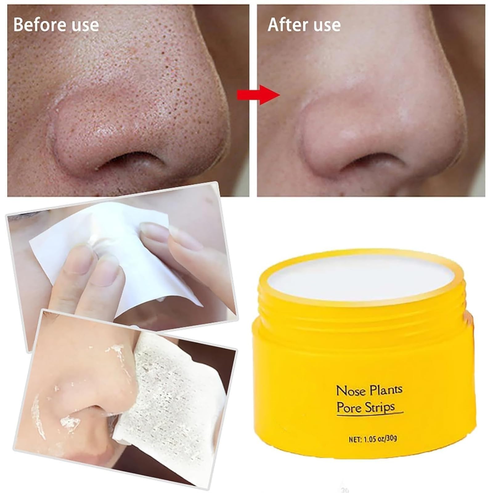 Luelle Pore Strips - Luelle Nose Pore Strips,Luelle Blackhead Remover,Deep Cleansing Pore Strips,Blackhead Mask with 60 PCS Strips,Nose Plants Pore Cleanser Purifying Face Mask for Nose & Face (1Pcs)