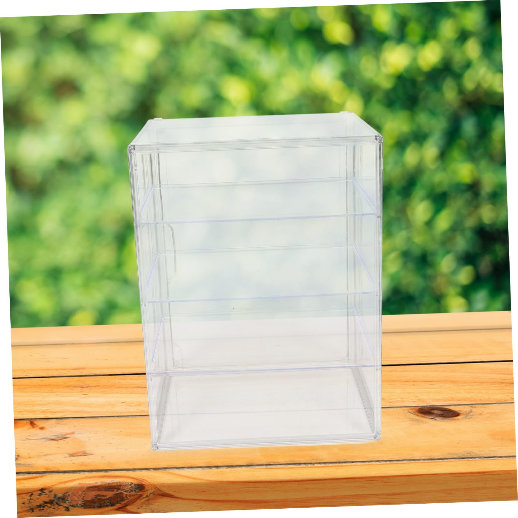 IMIKEYA Caja de Pan para Encimera de Cocina de Acrílico Transparente con 4 Niveles y Puerta Magnética, Fácil de Limpiar Estantes Ajustables para Panadería