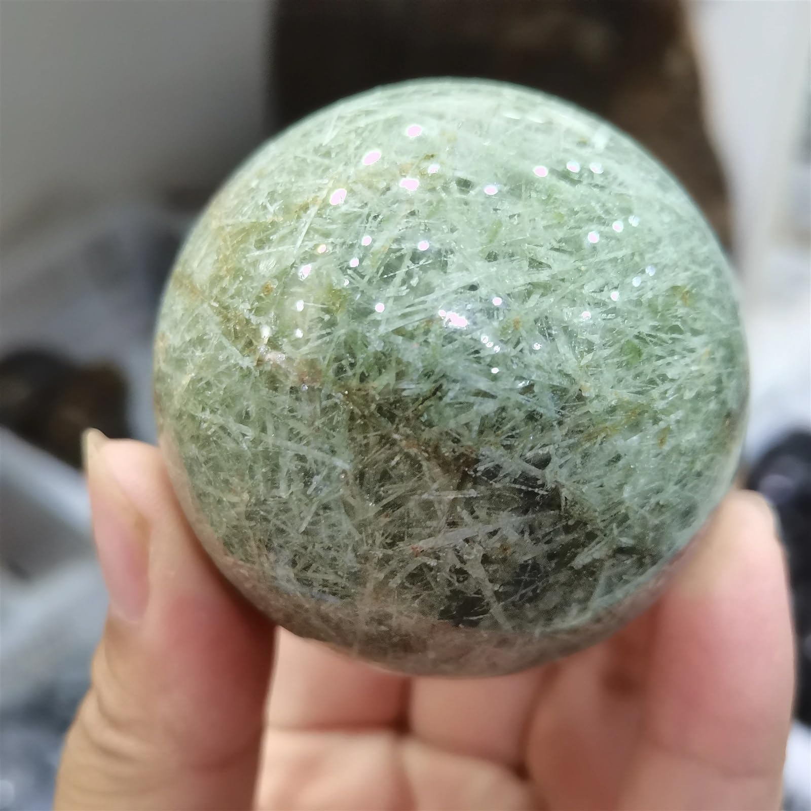 AARTERZZA Stone Green Rutile Crystal Ball Room Decoration(51-60mm)