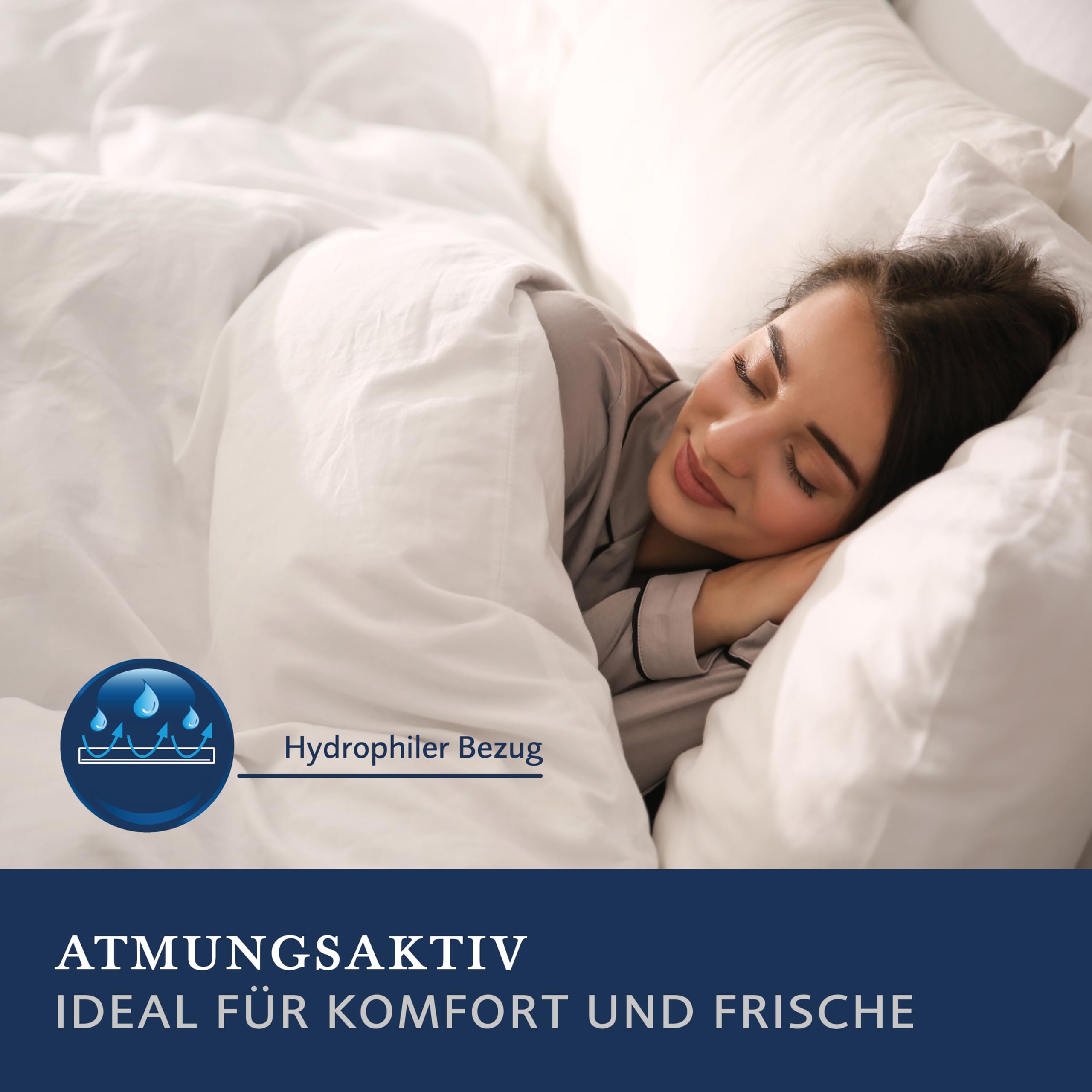 Billerbeck 5452280006 Kissen Daune S 03, circa 80 x 80 cm, Weiß, 1 Stück (1er Pack)