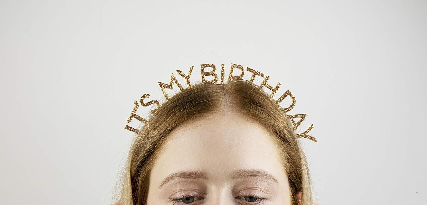 Talking Tables Gold Birthday Party Headband | 'It's My Birthday' Hair Accessory For Her or Him Kids or Adults, Unisex Men or Women
