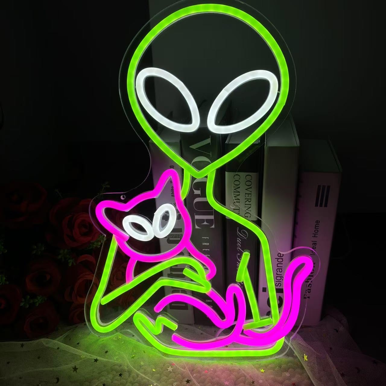 Alien Neon Signs Alien LED Light Alien Cat Neon Light Cat Neon Sign Aesthetic Room Decor Nursery LED Sign Custom Neon Sign UFO Neon Sign - Image 5