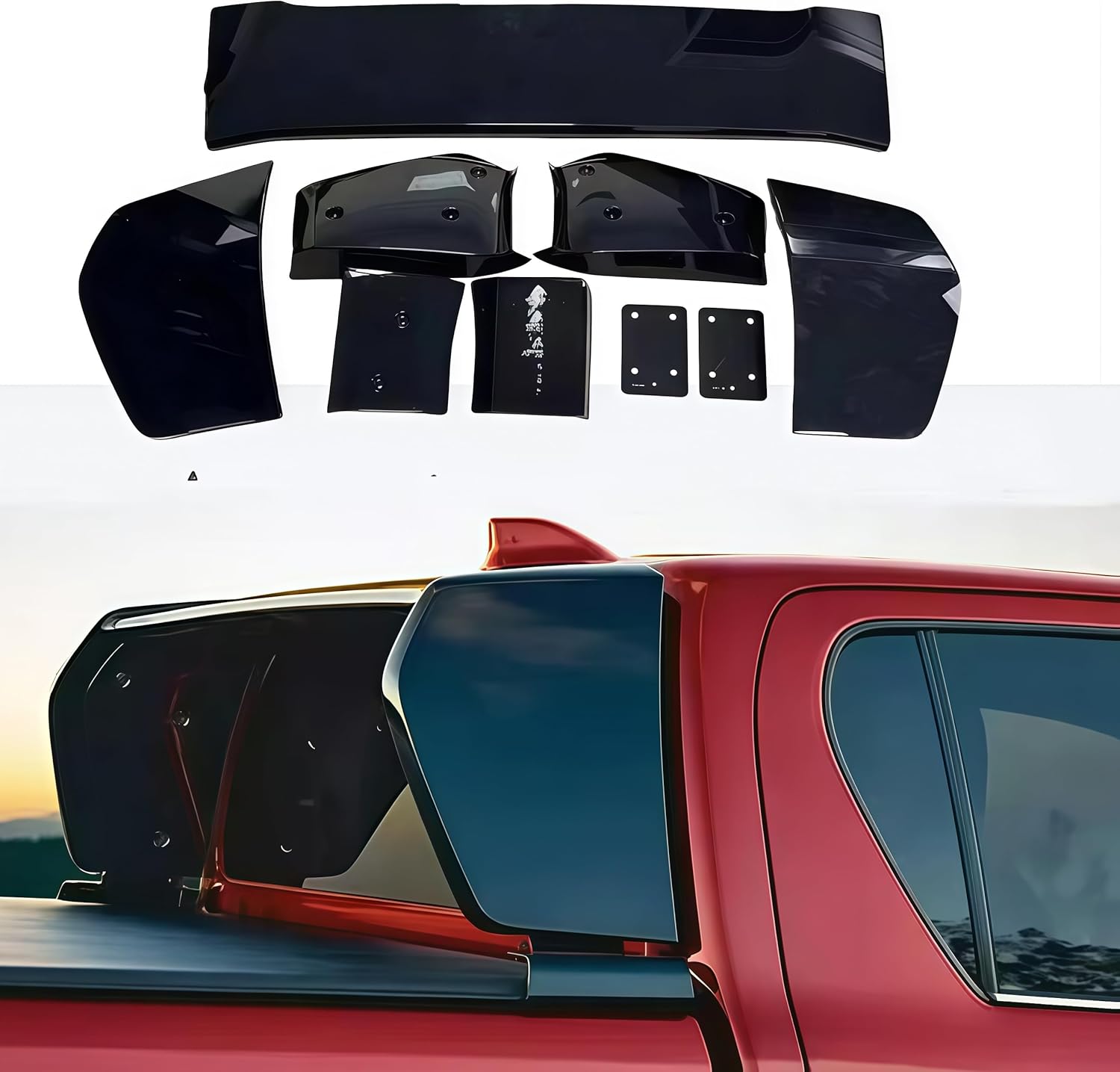 Black Roll Bar Sport Bar Truck Compatible with Toyota Hilux Revo GR Sport 2021+ Roll Bar Pickup Chase Rack Bed Bar