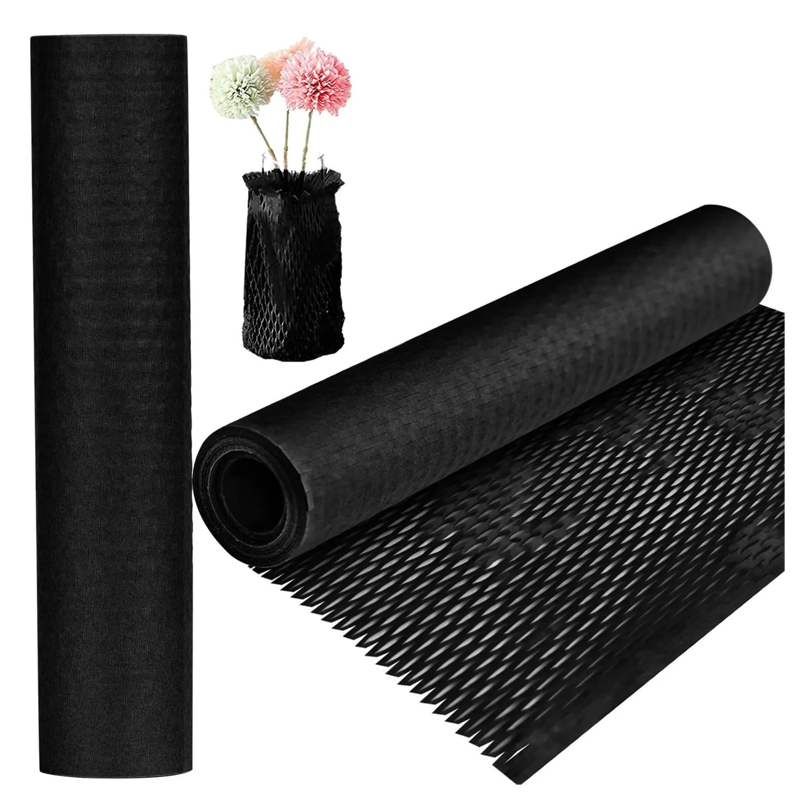 Honeycomb Paper Roll Honeycomb Packaging Paper Cushioning Kraft Wrap Roll(Black 38cmx5m)