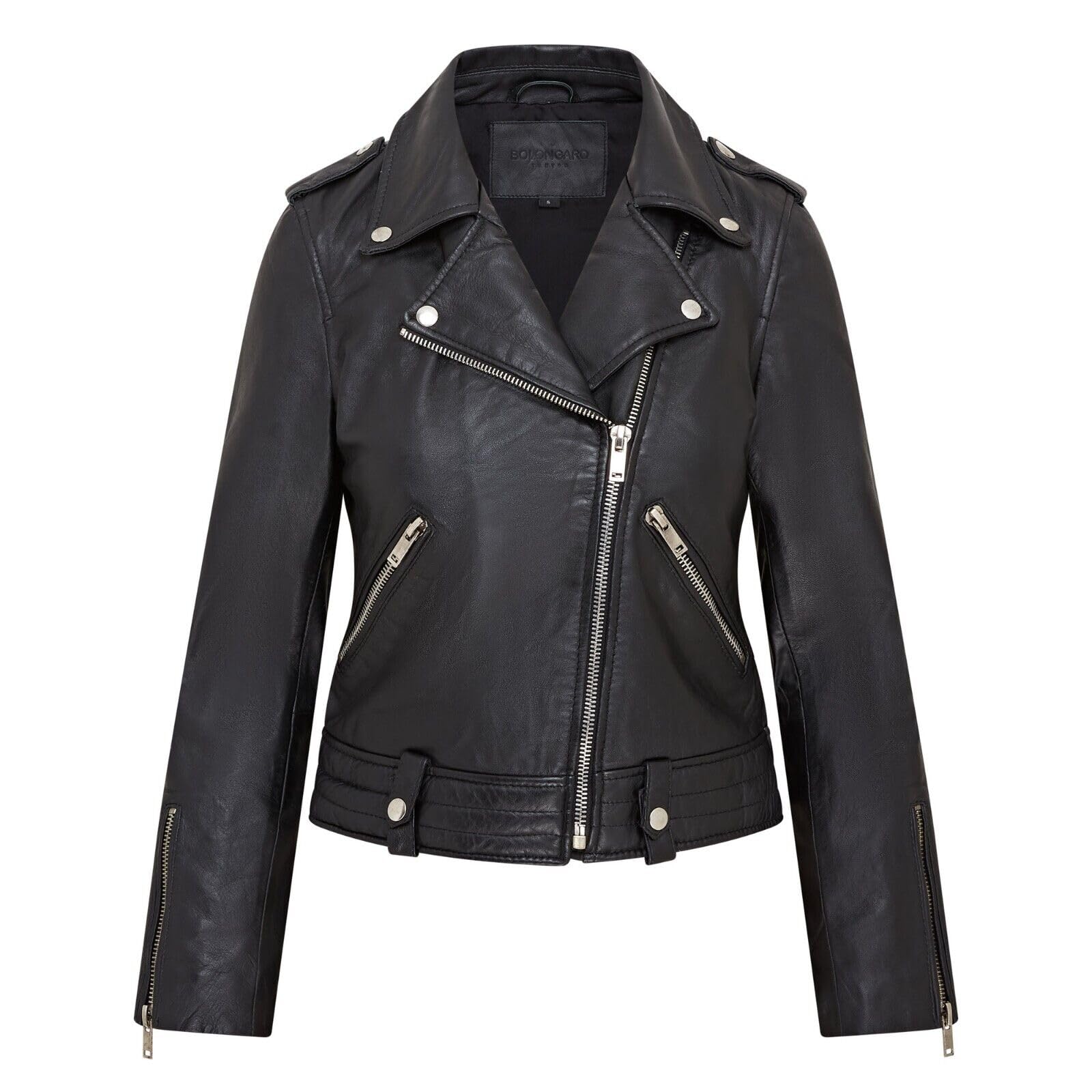 Infinity Leather Women's Black Classic Brando Biker Leather Jacket