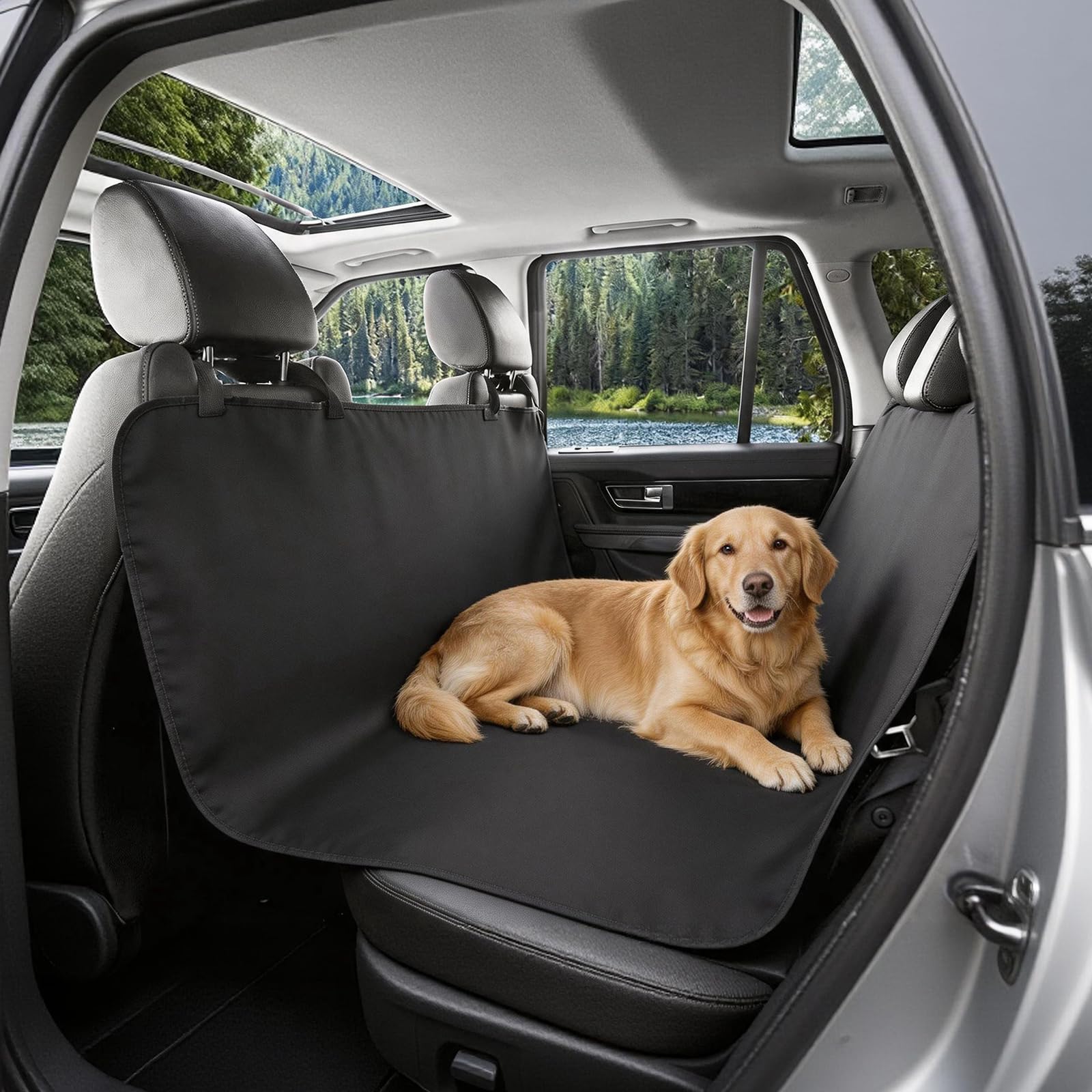 IONEKIUK Dog Car Seat Cover, Waterproof Scratch-Proof Nonslip Back Seat Cover for Dogs 135 * 135cm, Universal for Cars Trucks SUV, Car Boot Liner