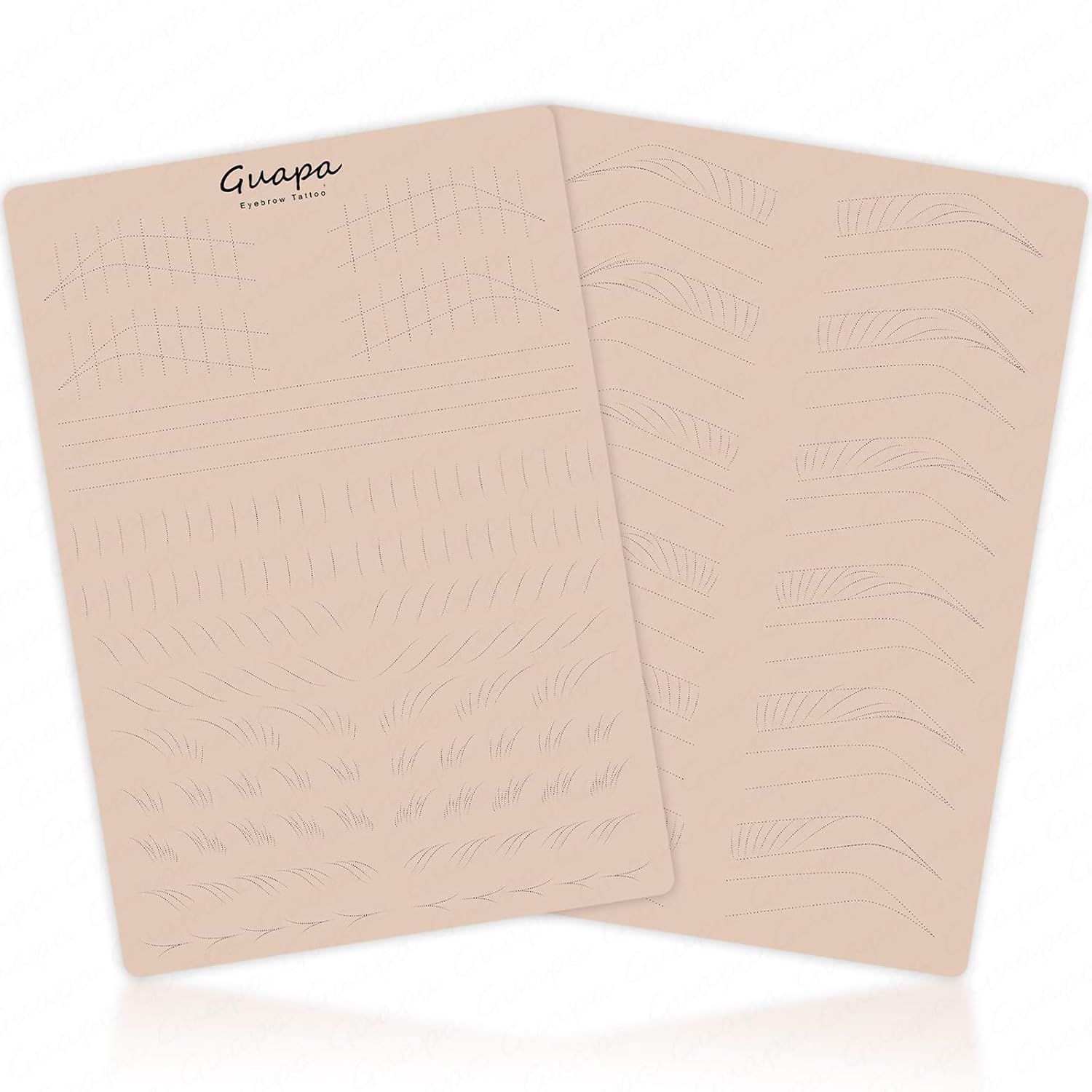 Guapa Nano Brows Tattoo Practice Skin - Dotted Line Pre-printed Eyebrow Practice Pad for Permanent Makeup Machine Tatoo Artists and Beginners