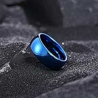 Vista 95 de King Will Alianza de boda de carburo de tungsteno para hombres y mujeres, anillos de promesa para parejas abovedados de alto pulido Plata-8 mm.