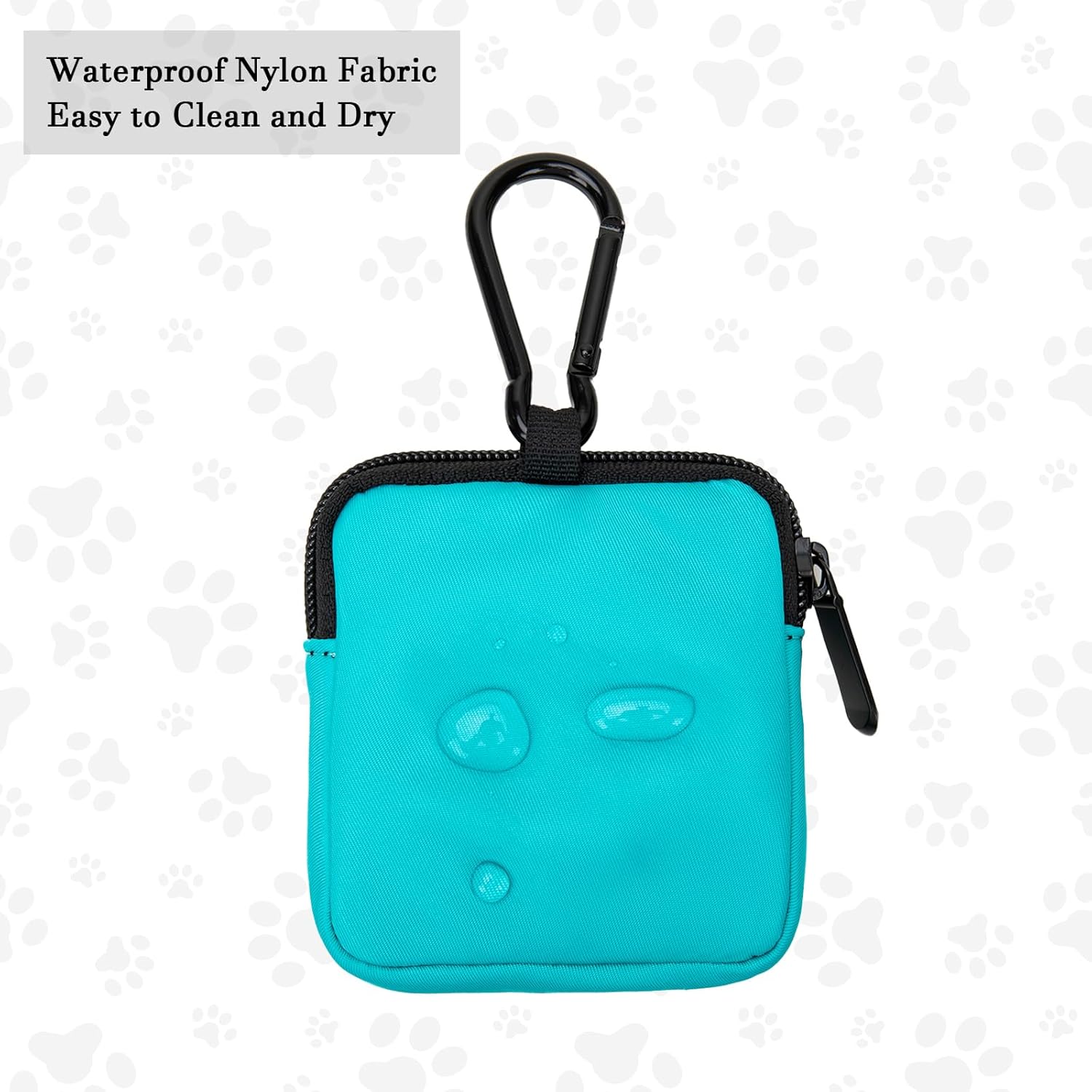 COOWONE Dog Treat Pouch Pocket Sized Pet Puppy Training Pouch for Dog Training Behavior Aids, Waterproof Nylon Fabric Dog Poop Bag Holder, Hands Free Dog Walking Bag with Metal Carabiner(Lake Green) - Image 3