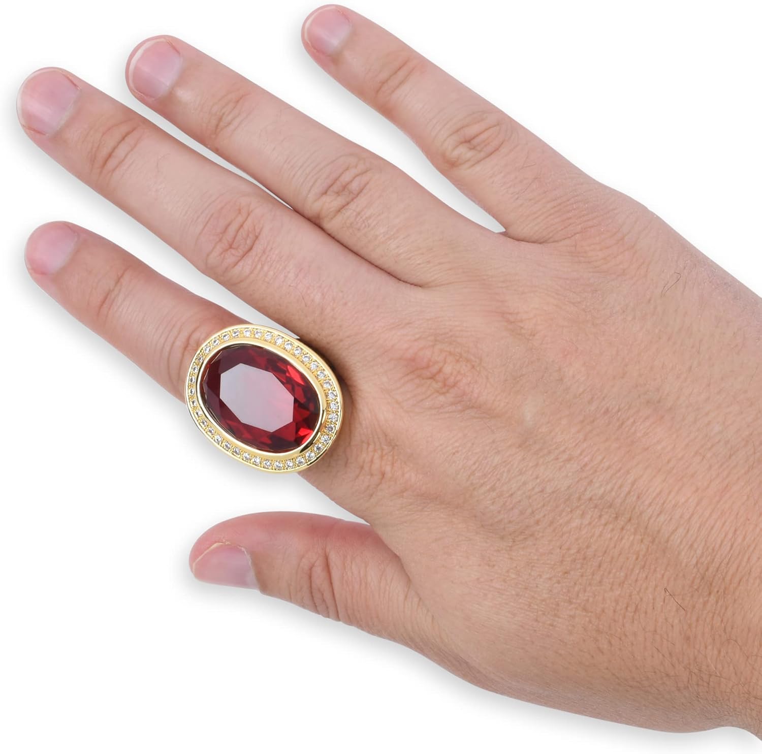 Midre Collection Cubic Zirconia 14k Gold Plated Bishop Cross and Midre Ring