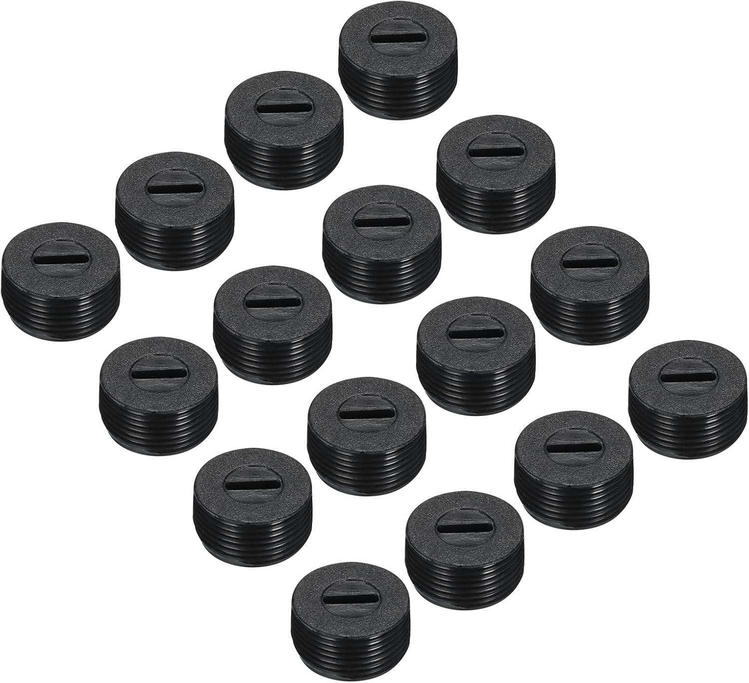 MECCANIXITY Carbon Brush Holder Cap Motor Electric Brush Plastic Cover Thread Black 13mm/0.51 Inch OD Pack of 16