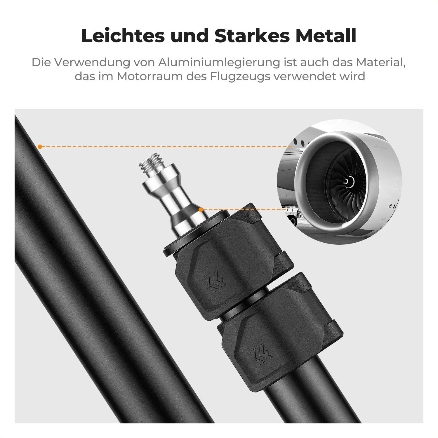 K&F CONCEPT 2 Pack Fotografie Lichtstativ mit 1/4"-20 Kugelkopf | 13"-35,4" verstellbares Klemme für DSLR Kamera, Ringlicht, Live Streaming, Video Aufnahmen