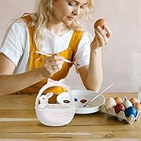 Vista 5 de Cabilock Muñeco de conejo Tazón de frutas de cerámica Cesta de caramelo de conejito Plato de conejo de porcelana Plato de artículos pequeños Plato