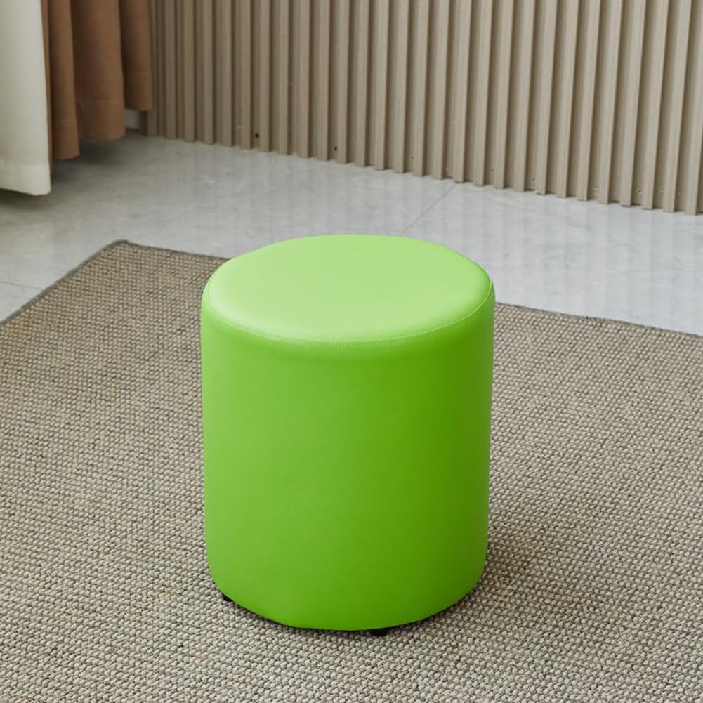 Tabouret ottoman rond imperméable et pouf de salon vert moderne