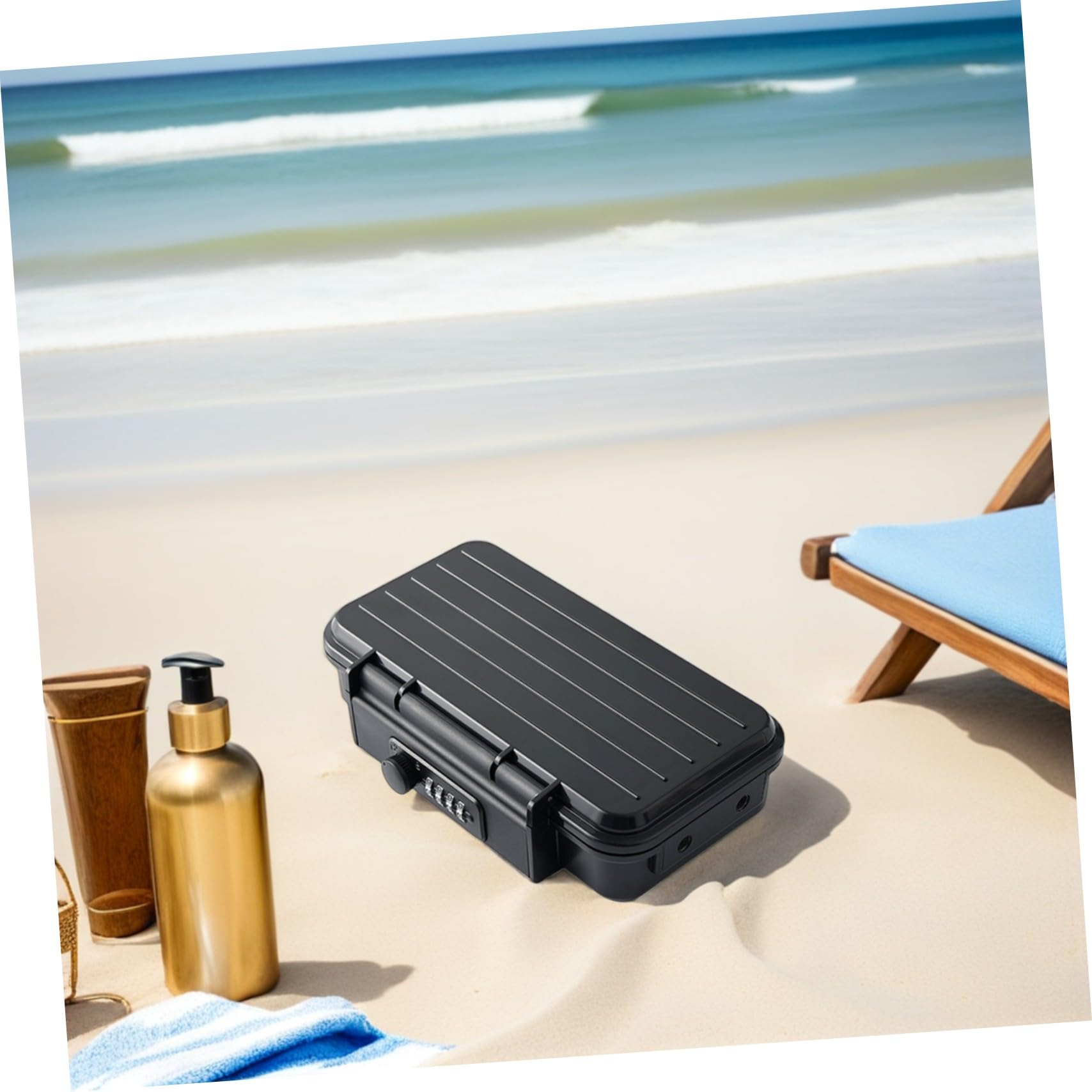 GALPADA Cassetta di Sicurezza Portatile Combinazione e Resistente alle Cadute per Spiaggia Viaggio Hotel Casa Ufficio e Auto Cavo Metallico per Sicurezza