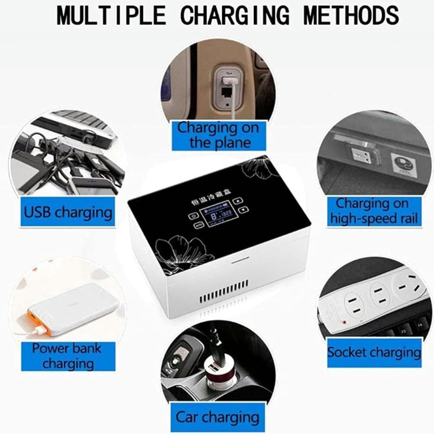 Portable Insulin Cooler, Refrigerated Box, LCD Screen, Refrigerated Box, LCD Display Screen, Refrigerated Box, Refrigerated Truck, Refrigerator, Small Drug Battery, × 1