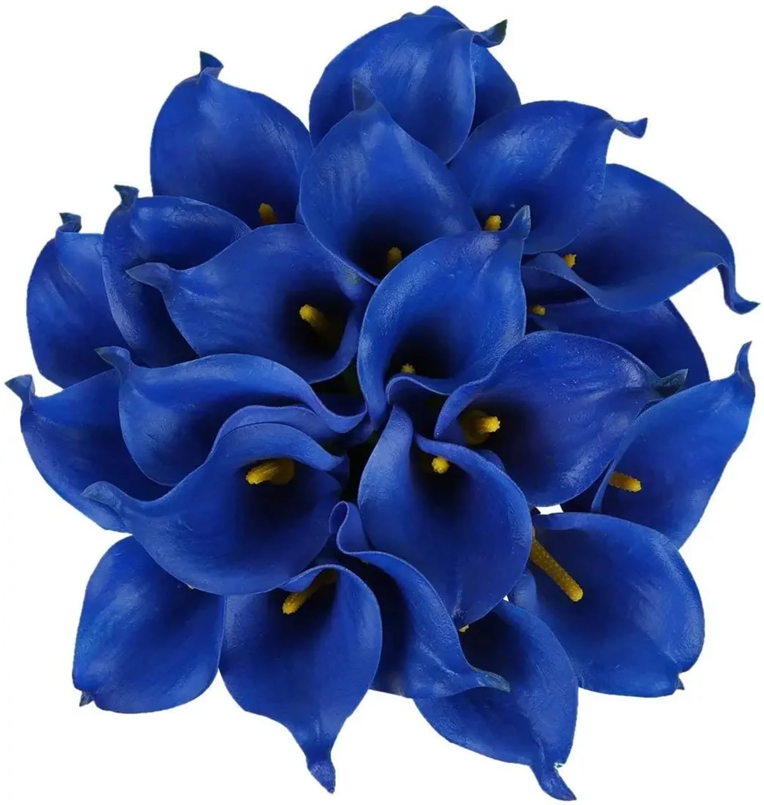 LuoAXINN Artificial Flower Branches Artificial Calla Lily Fake White Flowers, Wedding Bouquet, Real Touch Flower for Bride, Home, Blue, 20Pcs(Color3)